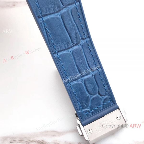 Swiss Grade Knock off Hublot Big Bang 4100 watch SS Blue Gummy Strap Swiss Grade Knock off Hublot Big Bang 4100 watch SS Blue Gummy Strap