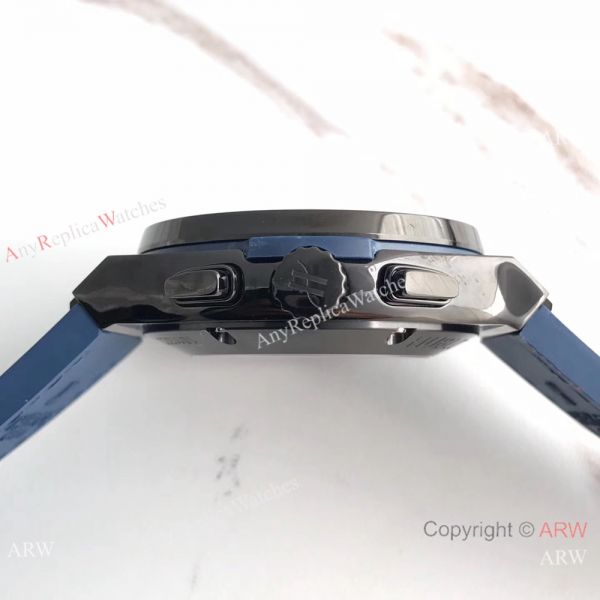 Swiss Replica Hublot Big Bang Classic Fusion 7750 Black Watch Blue Gummy Strap Swiss Replica Hublot Big Bang Classic Fusion 7750 Black Watch Blue Gummy Strap