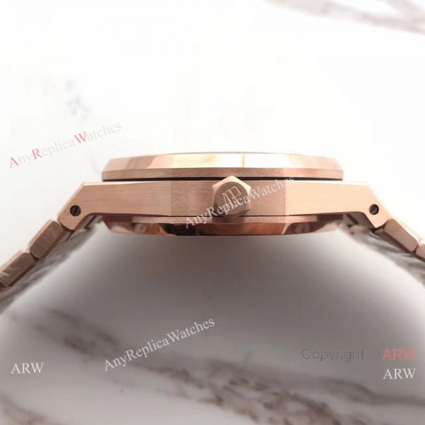 JH Copy Audemars Piguet Royal Oak Automatic Extra Thin Watch Rose Gold Diamond Bezel JH Copy Audemars Piguet Royal Oak Automatic Extra Thin Watch Rose Gold Diamond Bezel