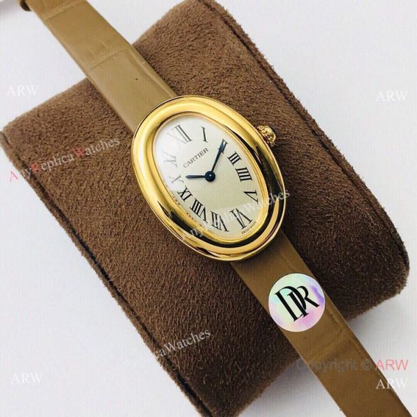 Grade 1A Replica Cartier Baignoire Gold Watch 32mm Grade 1A Replica Cartier Baignoire Gold Watch 32mm
