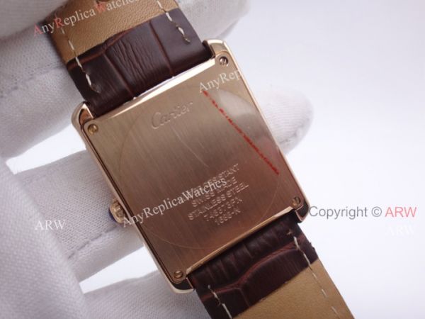 Cartier Tank Rose Gold Leather Strap Replica Watches For Sale Cartier Tank Rose Gold Leather Strap Replica Watches For Sale