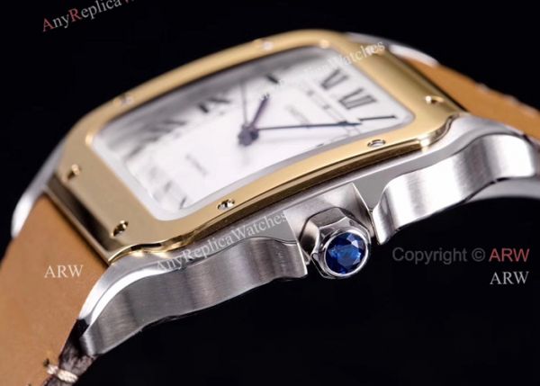2018 New Santos De Cartier Watch Collection Cartier Santos Brown Leather Strap White Roman Dial Watches 2018 New Santos De Cartier Watch Collection Cartier Santos Brown Leather Strap White Roman Dial Watches