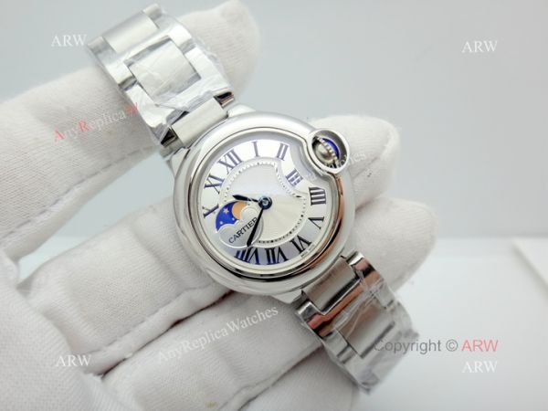 Cartier Ballon Bleu Moon psase Ladies 26mm Watch Stainless Steel Cartier Ballon Bleu Moon psase Ladies 26mm Watch Stainless Steel