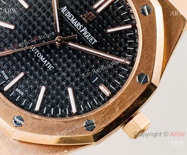 New Replica Audemars Piguet Royal Oak Rose Gold Black Face Watches 41mm New Replica Audemars Piguet Royal Oak Rose Gold Black Face Watches 41mm