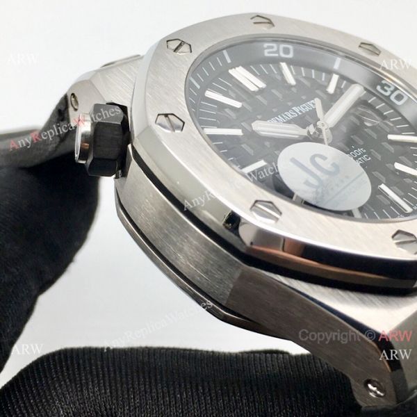 Fake Audemars Piguet Royal Oak Offshore Diver Watches SS Black Dial 42mm Fake Audemars Piguet Royal Oak Offshore Diver Watches SS Black Dial 42mm