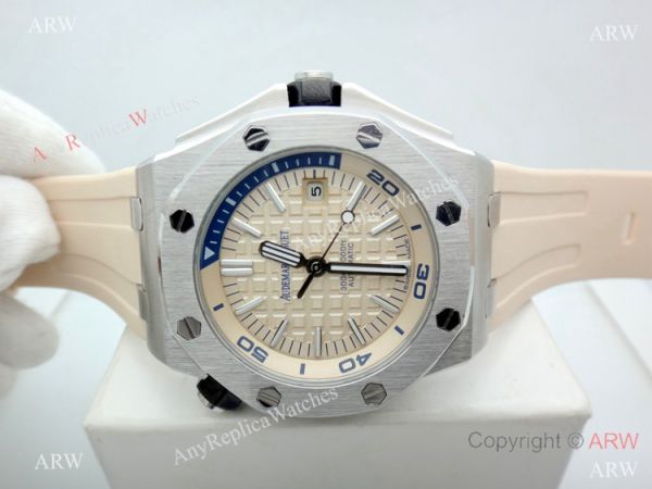 2019 New Audemars Piguet Royal Oak Offshore Diver Watches Beige Dial Beige Rubber Band 2019 New Audemars Piguet Royal Oak Offshore Diver Watches Beige Dial Beige Rubber Band
