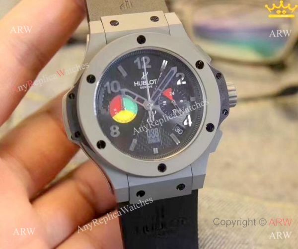 Replica Hublot Big Bang Chrono 45mm Watch Black Rubber Strap Replica Hublot Big Bang Chrono 45mm Watch Black Rubber Strap