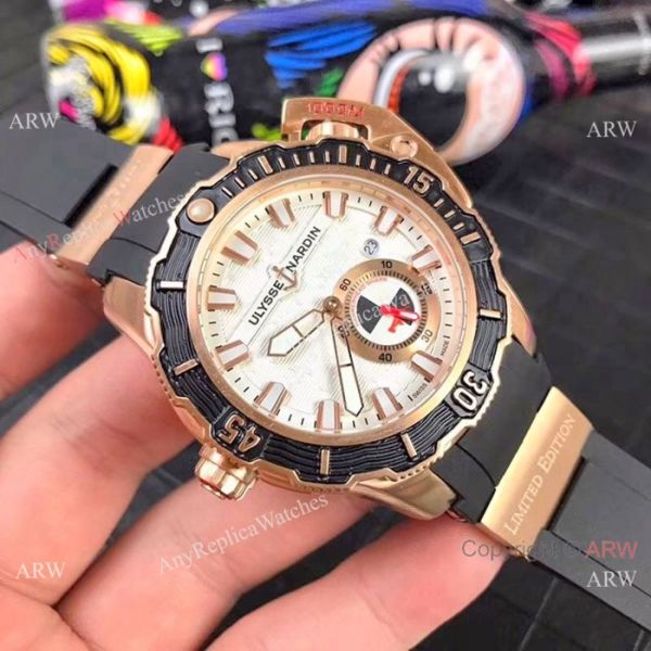 New Ulysse Nardin Deep Dive Hammerhead Shark Limited Edition Watch Copy Rose Gold White Dial New Ulysse Nardin Deep Dive Hammerhead Shark Limited Edition Watch Copy Rose Gold White Dial