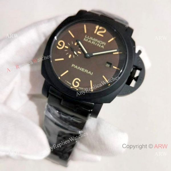 Copy Luminor Marina Panerai Watch Black Steel Brown Dial Copy Luminor Marina Panerai Watch Black Steel Brown Dial