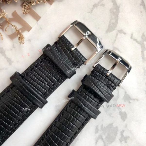 New Replica MOVADO Quartz Lovers Watch SS Black Leather Strap New Replica MOVADO Quartz Lovers Watch SS Black Leather Strap