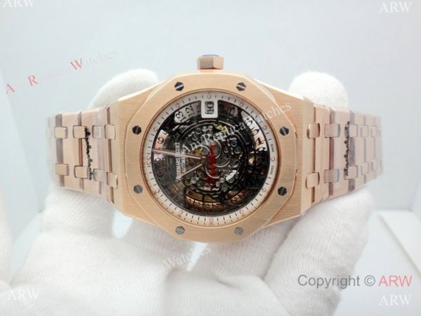 Audemars Piguet Royal Oak Rose Gold 43mm Watch / Fake AP Skeleton Audemars Piguet Royal Oak Rose Gold 43mm Watch / Fake AP Skeleton