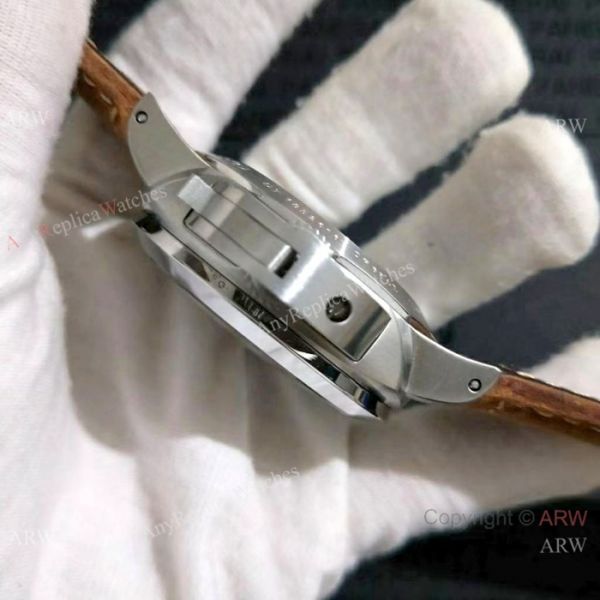 Copy Panerai Luminor GMT SS Brown Leather Strap Watch Pam578 Copy Panerai Luminor GMT SS Brown Leather Strap Watch Pam578