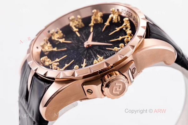 New Replica Roger Dubuis Excalibur Knights Of The Round Table II watch Rose Gold Black Dial New Replica Roger Dubuis Excalibur Knights Of The Round Table II watch Rose Gold Black Dial