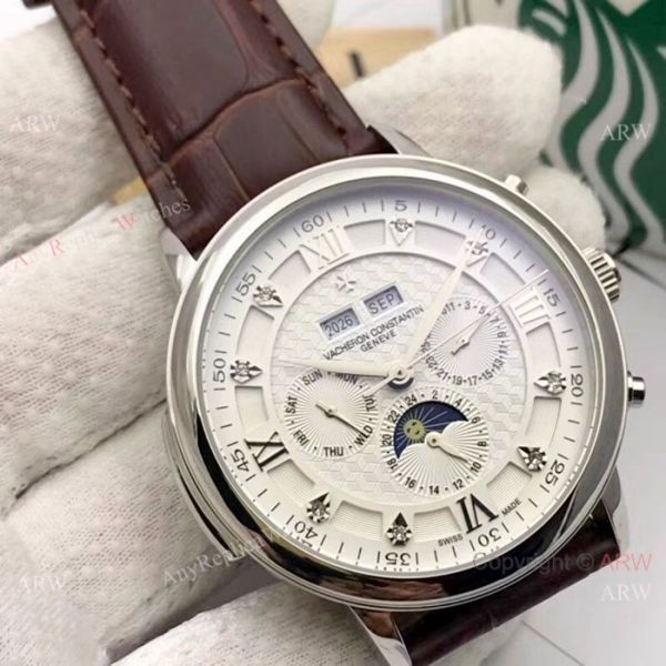 Vacheron Constantin Annual Calendar Moonphase Replica watch SS White Face Vacheron Constantin Annual Calendar Moonphase Replica watch SS White Face