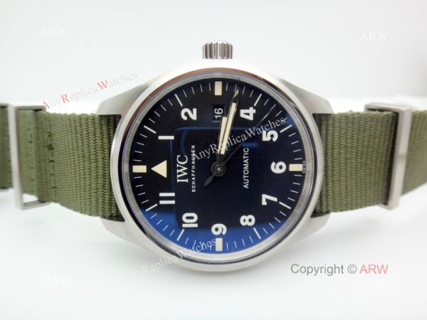 Swiss Copy IWC Portuguese Black Face Green nylon Strap Wrist Swiss 2892 Swiss Copy IWC Portuguese Black Face Green nylon Strap Wrist Swiss 2892