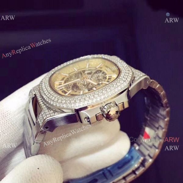 Copy Patek Philippe Nautilus Ice Out Watch Stainless Steel White Hollow Copy Patek Philippe Nautilus Ice Out Watch Stainless Steel White Hollow