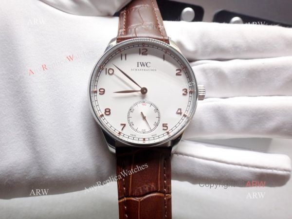 IWC Portuguese 8 Days Watch Replica SS Brown Leather Strap IWC Portuguese 8 Days Watch Replica SS Brown Leather Strap