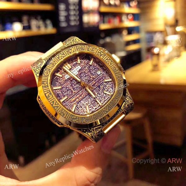 Patek Philippe Engraving Nautilus Anniversary Watch Gold Case 40MM Patek Philippe Engraving Nautilus Anniversary Watch Gold Case 40MM
