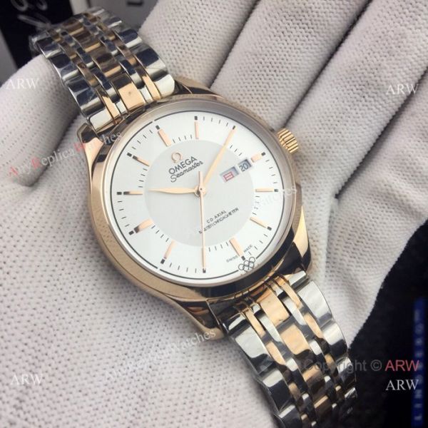 Omega Seamaster day date Watches Two Tone White Dial Omega Seamaster day date Watches Two Tone White Dial