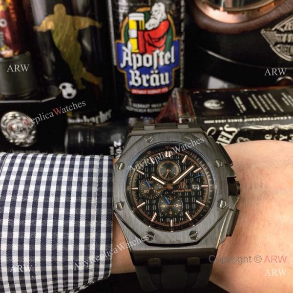 Best Audemars Piguet Royal Oak Offshore Replica Watches Black Case Rose Gold Marker Best Audemars Piguet Royal Oak Offshore Replica Watches Black Case Rose Gold Marker