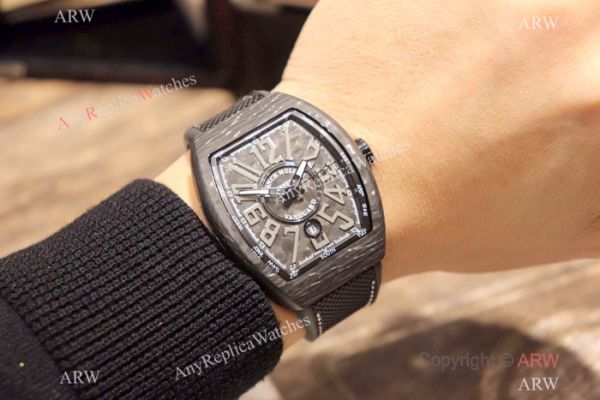 Copy Franck Muller Vanguard Automatic Watches Carbon Fibre Yellow Marker Copy Franck Muller Vanguard Automatic Watches Carbon Fibre Yellow Marker