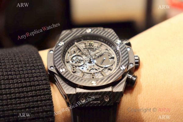 Hublot Big Bang King Chronograph Watch Black Case Rubber Strap Hublot Big Bang King Chronograph Watch Black Case Rubber Strap