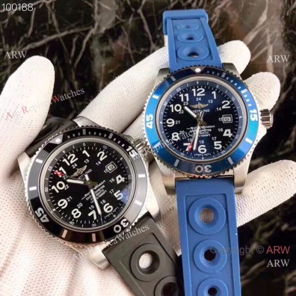 Copy Breitling Superocean II 43mm Watch Blue Dial Blue Rubber Band Copy Breitling Superocean II 43mm Watch Blue Dial Blue Rubber Band
