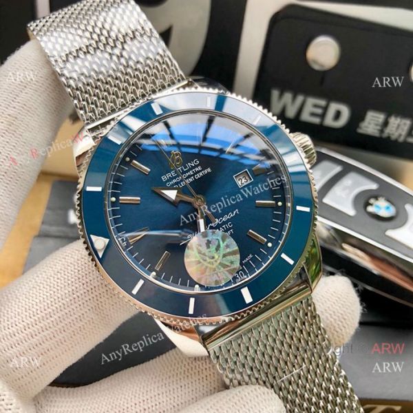 New replica Breitling Superocean Heritage Automatic Watches Blue Bezel White Dial 42mm New replica Breitling Superocean Heritage Automatic Watches Blue Bezel White Dial 42mm