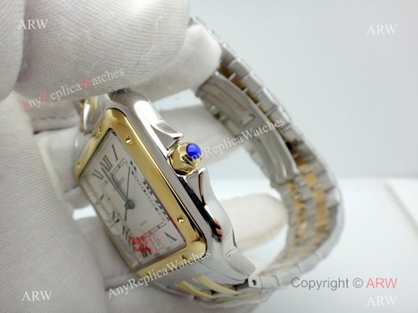 Panthere De Cartier Silver Dial Two Tone Men Watch 38mm Panthere De Cartier Silver Dial Two Tone Men Watch 38mm