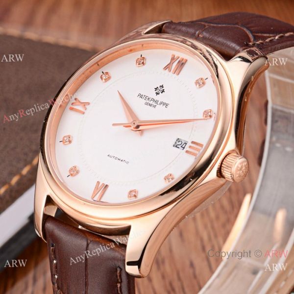 Copy Patek Philippe Calatrava White Face Rose Gold Men Watch Low Price Copy Patek Philippe Calatrava White Face Rose Gold Men Watch Low Price