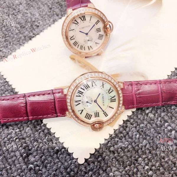 Ballon Bleu De Cartier 36mm watch Diamond Case White MOP Dial Ballon Bleu De Cartier 36mm watch Diamond Case White MOP Dial