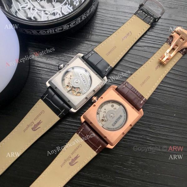 Cartier Tank Moonphase Men Wristwatch Rose Gold Black Dial Cartier Tank Moonphase Men Wristwatch Rose Gold Black Dial