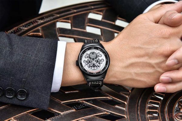 Pagani Design PVD Black Steel Watch White Skull Face Pagani Design PVD Black Steel Watch White Skull Face