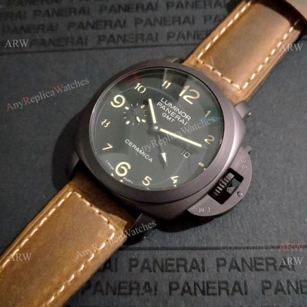 Fake Luminor Panerai GMT Ceramica Black Steel watch PAM0441 Fake Luminor Panerai GMT Ceramica Black Steel watch PAM0441