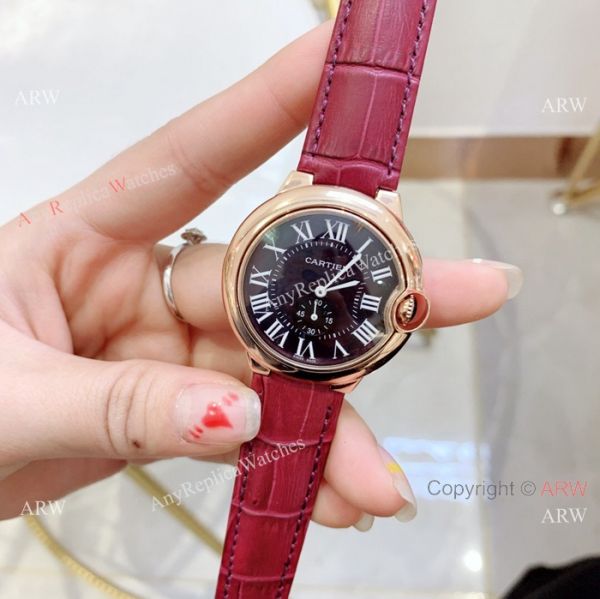 Fake Cartier Ballon Bleu Cartier Watch Lady 36mm Blue Leather Band Fake Cartier Ballon Bleu Cartier Watch Lady 36mm Blue Leather Band