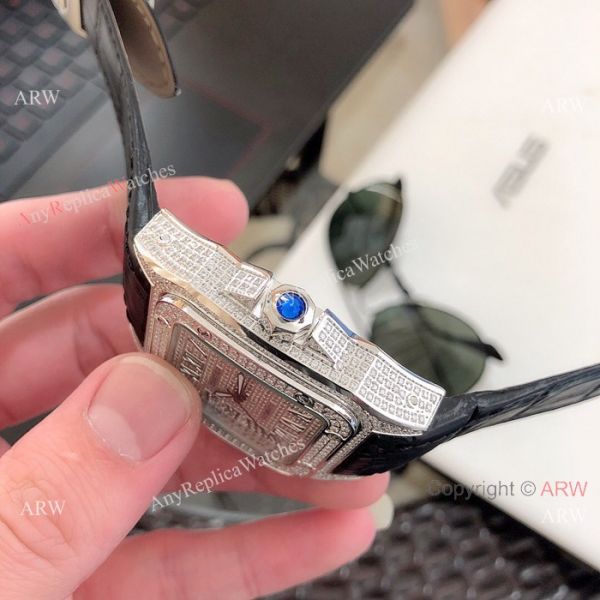 Cartier Santos 100 Diamond Replica Watch SS Full Diamond Cartier Santos 100 Diamond Replica Watch SS Full Diamond