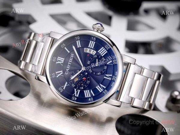 Copy Cartier Rotonde De Stainless Steel White Dial 42mm Watch Copy Cartier Rotonde De Stainless Steel White Dial 42mm Watch