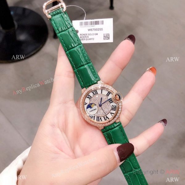 Fake Cartier Ballon Bleu Rose Gold Diamond Watches 36mm Lady Fake Cartier Ballon Bleu Rose Gold Diamond Watches 36mm Lady