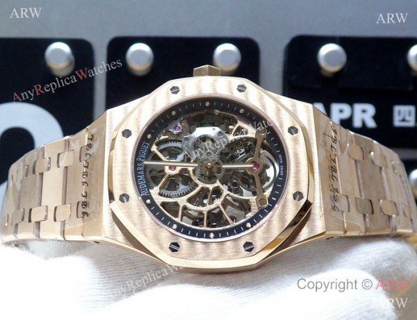 JF Fake Audemars Piguet Royal Oak Rose Gold Skeleton Watch JF Fake Audemars Piguet Royal Oak Rose Gold Skeleton Watch