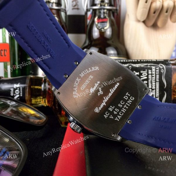 Swiss Copy Franck Muller Iced Out Rose Gold Blue Dial Watch Vanguard Yachting V45 Collection Swiss Copy Franck Muller Iced Out Rose Gold Blue Dial Watch Vanguard Yachting V45 Collection