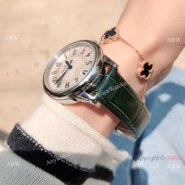 Copy Jaeger-LeCoultre Rendez Vous 33 Watch Green leather Strap Copy Jaeger-LeCoultre Rendez Vous 33 Watch Green leather Strap