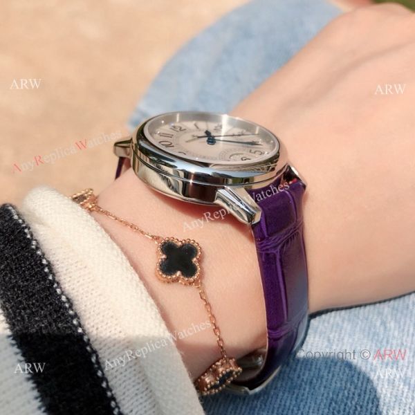 Low Price Jaeger-LeCoultre Rendez Vous Lady Watch SS Purple Leather Strap Low Price Jaeger-LeCoultre Rendez Vous Lady Watch SS Purple Leather Strap