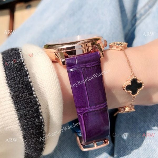 New Copy Jaeger-LeCoultre Rendez Vous 33mm Watch Rose Gold Purple Band New Copy Jaeger-LeCoultre Rendez Vous 33mm Watch Rose Gold Purple Band