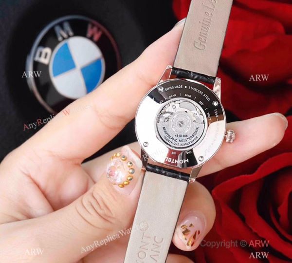 Mont Blanc Knock Off Boheme Date Rose Gold White Watch Ladies size Mont Blanc Knock Off Boheme Date Rose Gold White Watch Ladies size