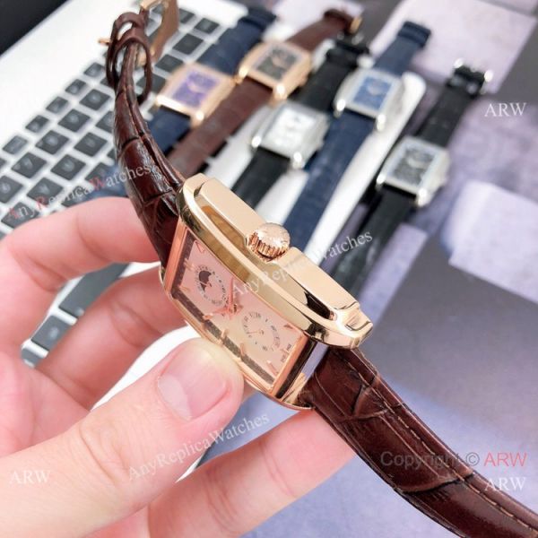 Patek Philippe Gondolo Moonphase Mens Watch SS Black Leather Strap Patek Philippe Gondolo Moonphase Mens Watch SS Black Leather Strap