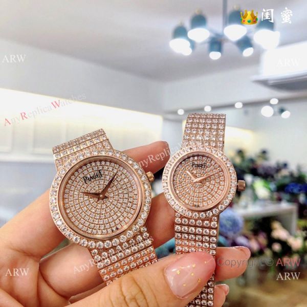 Swiss Grade Copy Piaget Polo Diamond Rose Gold Watch Ladies size Swiss Grade Copy Piaget Polo Diamond Rose Gold Watch Ladies size