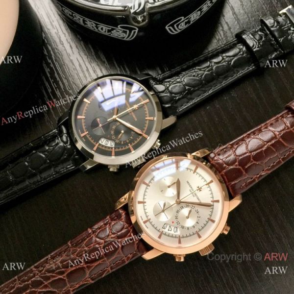 Best Copy Vacheron Constantin Chronograph Watch Silver Dial Black Leather strap Best Copy Vacheron Constantin Chronograph Watch Silver Dial Black Leather strap