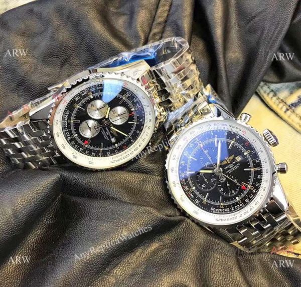 Copy Breitling Navitimer world GMT 45mm Watches Stainless Steel White Face Copy Breitling Navitimer world GMT 45mm Watches Stainless Steel White Face