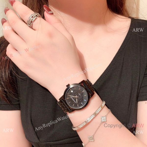 Solid Black Burberry Replica Watch 32mm Quartz Movement Solid Black Burberry Replica Watch 32mm Quartz Movement