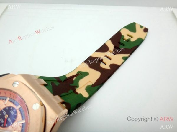 44mm Audemars Piguet Royal Oak Offshore Replica Watch Rose Gold Camouflage Strap 44mm Audemars Piguet Royal Oak Offshore Replica Watch Rose Gold Camouflage Strap